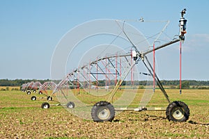 Farming Irrigation with Pivot Sprinkler System