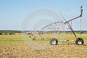 Farming Irrigation with pivot sprinkler system