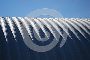 Farming quonset steel horizontal blue sky