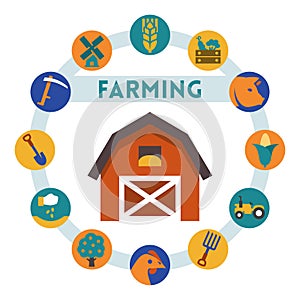 Farming related infographic, flat style