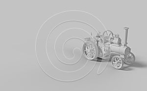 Farming tractor 3d rendering image