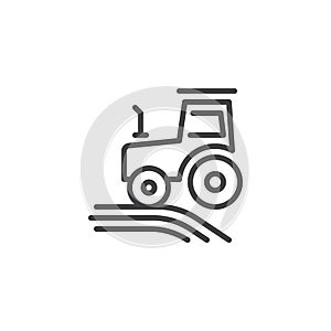Farming tractor line icon