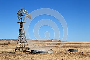 Farming windmill on the plains of Colorado