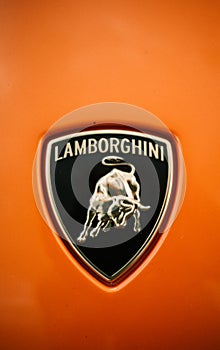 Orange Lamborghini car Logo