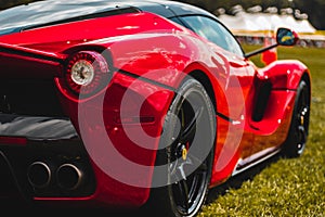 Ferrari Red Race Car rear side view