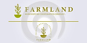 Farmland agriculture banner logo icon label symbol vector illustration design