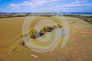 Farmland with dam in Australia photo