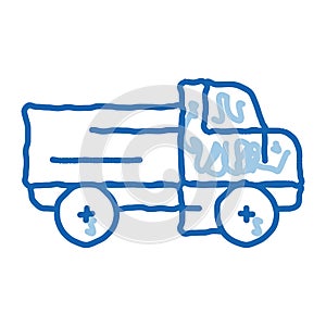 Farmland Delivery Truck doodle icon hand drawn illustration