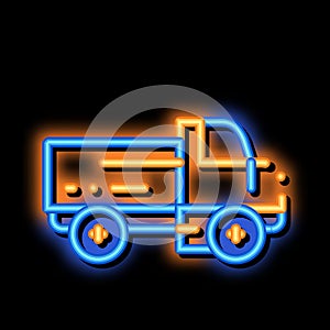 Farmland Delivery Truck neon glow icon illustration