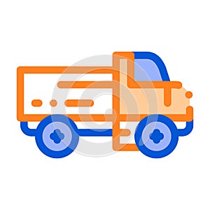 Farmland Delivery Truck Vector Thin Line Icon