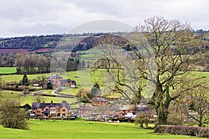 Farmland in February 2, in Ashbourne, in Derbyshire.