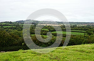 Farmland in Ireland with Hill of Tara - background