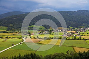 Farmland landscape in Lungau region, Austria