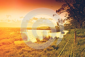 Farmland pond in Australia