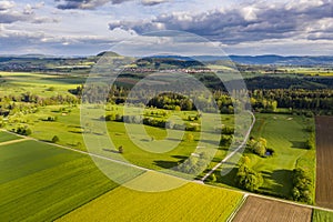 Farmland in the Swabian forest in Germany