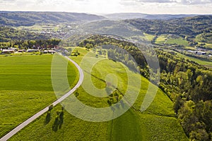 Farmland in the Swabian forest in Germany