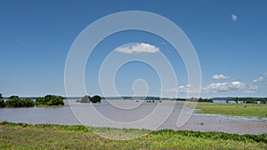 Farmland under water during spring flooding