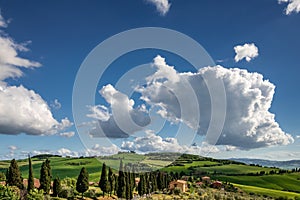 Farmland in Val d`Orcia Tuscany on May 19, 2013