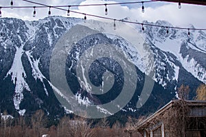 Farmlife view of beautiful Mt Currie in late fall