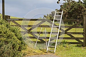 A farmyard gate in the countryside