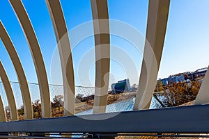 Farnam Pier achitectural detail, Heartland of America Park Omaha Nebraska USA