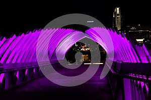 The Farnam Street Pier Heartland of America Park Omaha Nebraska USA at night