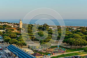 Faro Mazagon, the lighthouse from MazagÃ³n village, near Huelva city, Andalusia, Spain