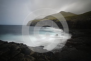 Faroe Island rocky shore line