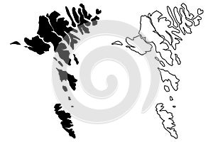 Faroe Islands map vector