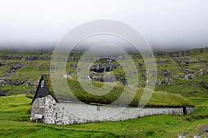 Faroe Islands, Saksun grass house