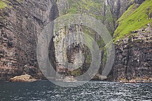 Faroe islands sea cliffs in Vestmanna area. Streimoy, Denmark photo