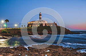 Farol da barra in Bahia, Salvador - Brazil at the sunset photo