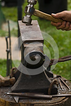 Farrier Making Horseshoes