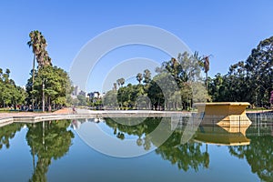 Farroupilha Park or Redencao Park reflecting pool in Porto Alegre, Rio Grande do Sul, Brazil