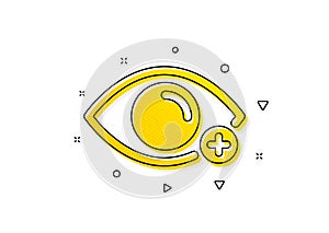 Farsightedness icon. Eye diopter sign. Optometry vision. Vector