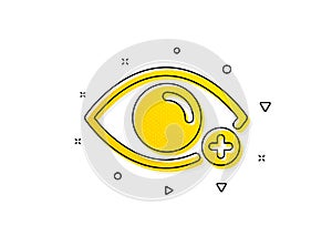 Farsightedness icon. Eye diopter sign. Optometry vision. Vector photo