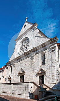 Fasade of Annecy Cathedral of Saint-Pierre, France