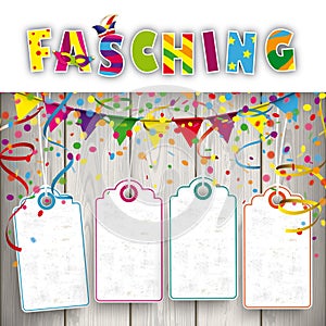 Fasching Confetti Ribbons 4 Price Stickers photo