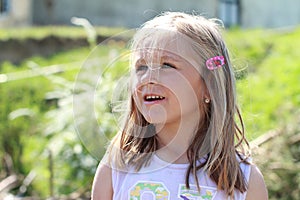 Fascinated little girl