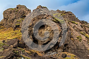 Fascinating autumn Katla Geopark on the island of Iceland photo
