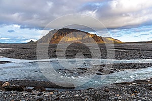 Fascinating autumn Katla Geopark on the island of Iceland photo