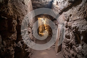 fascinating discovery of hidden passage in ancient ruin, leading to undiscovered chambers