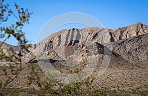 Fascinating Geological Formations in the Desert Mountains in Lake Mead National Recreation Area in Nevada