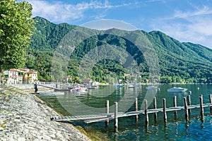 Fascinating glimpse of a large Italian lake. Lake Maggiore, CaldÃÂ¨ photo