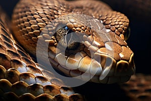 Fascinating Phyton snake macro. Generate Ai photo