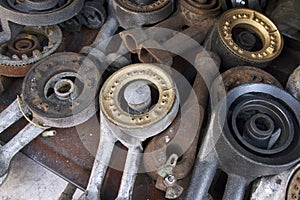 Fascinating streets and trades of Shanghai, china, here a shop selling used gas stove burners