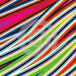 Fashion Abstract Rainbow Spectrum Fabric Colorful Twisted Waves Stripe Background Pattern