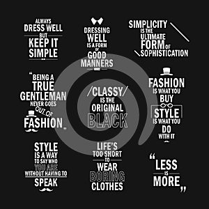 Fashion attitude quotes set