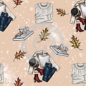 Fashion Autumn fall seamless pattern