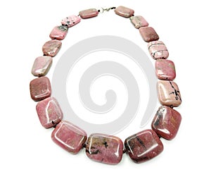 Fashion beads necklace jewelry with semigem crystals rhodonite